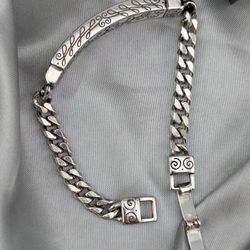 Brighton's ID Etched Bracelet Friendship Bar Link 7.25"
