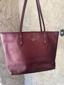 Original Coach tote bag metalic Burgandy color