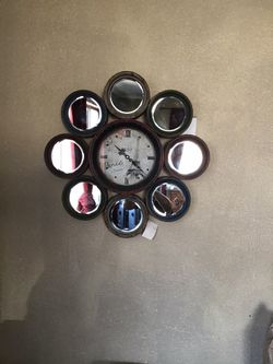 Farmhouse Rustic Round Mirrors Paris Wall Clock