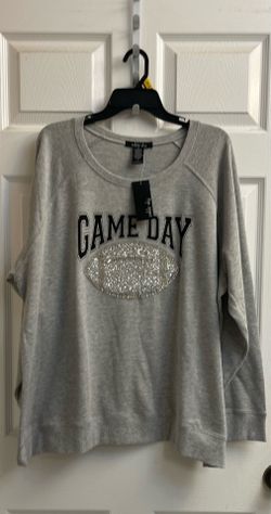 Brand new Ladies light grey knit glitter sweatshirt size 3X