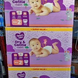 Parent's Choice Dry & Gentle Diapers Size 2, 240 Count