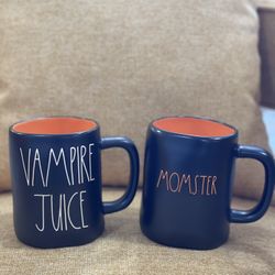 Rae Dunn Vampire juice & monster mugs set of 2 
