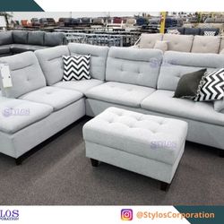 New Sectional With Ottoman Storage 