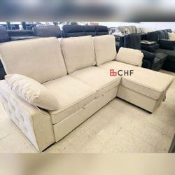 Sleeper Sectional Sofa With Storage Chaise  // Different Models Available 
