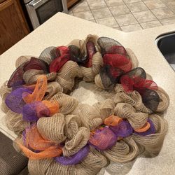 Clemson Carolina House Divided Wreath