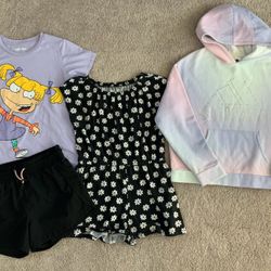 Girls Clothes Bundle Of Big Girls Clothes Adidas, Old Navy, Nickelodeon & Members Mark Pink/Purple, Black Lot(4) Size(14/16) 