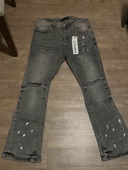 gray purple jeans