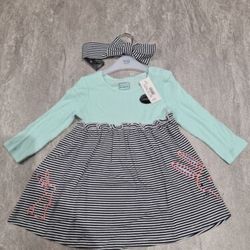 Girls Dress Blue zoo 9-12 Months BNWT 2 piece