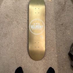 Gold Belmont Skatepark 8.125” Skate Deck With New Grip Tape