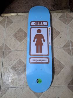 GIRL SKATEBOARD CO. MIKE CARROLL PRO MODEL THE TEAL GIRL LOGO SKATEBOARD DECK SIZE 8.25