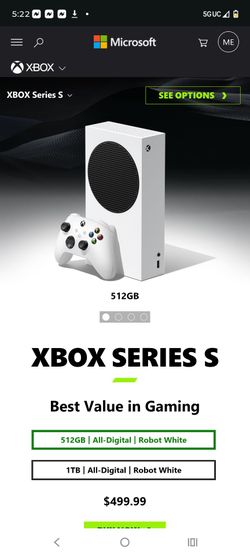 Microsoft Xbox Series S video game console + 3 controllers