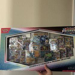 Prismatic Evolutions Sams Club Tyranitar And Lucario Ex Premium Collection 