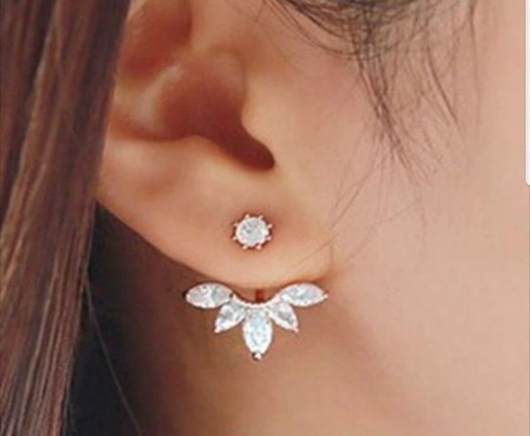 $7 new silver plated CZ earrings