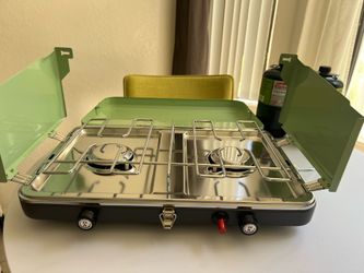 Eureka 2-burner camp stove + 2 propane canisters