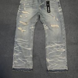 Blue Ripped Baggy Jeans Size 38