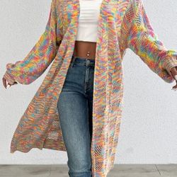Multi Colored Cardigan Sweater Plus Size XL 