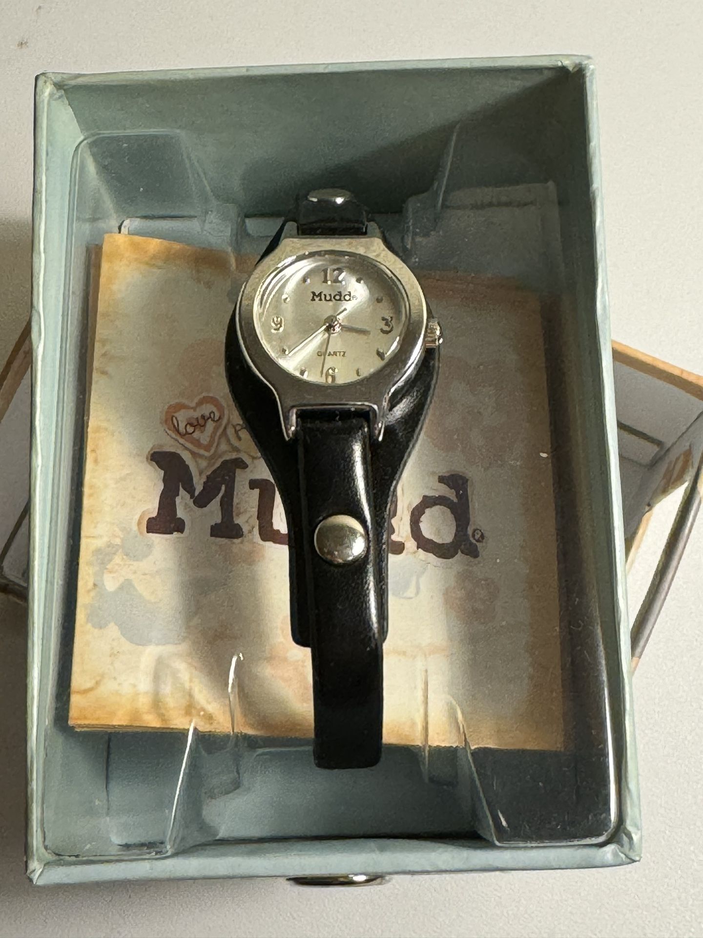 LADIES MUDD CHARM BRACELET ROUND FACE WRISTWATCH CA 00608 LADIES MUDD CHARM BRACELET ROUND FACE WRISTWATCH CA 00608 main image 2