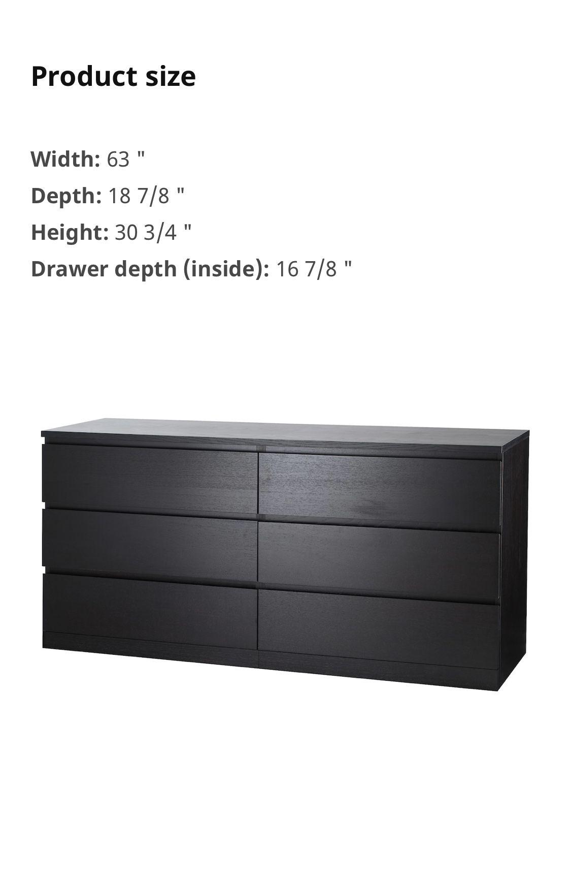IKEA, MALM 6 drawer dresser