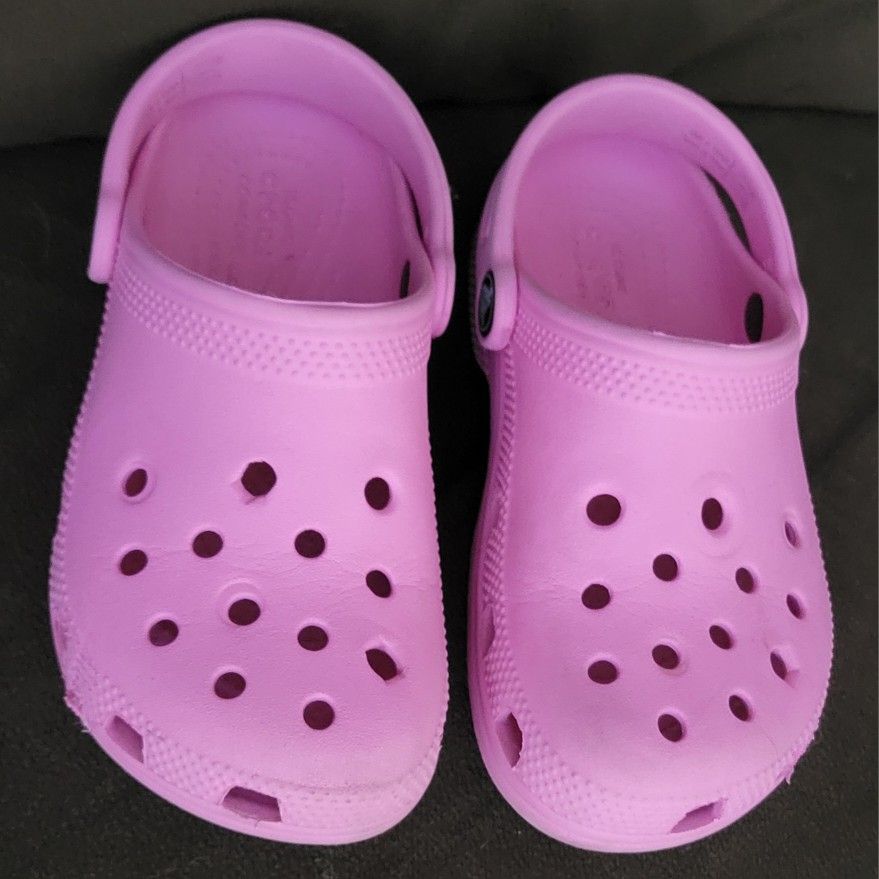 Girl's Pink Crocs Size 12c 