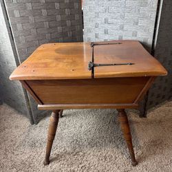 Mid-Century Wooden Dough Box End Table 