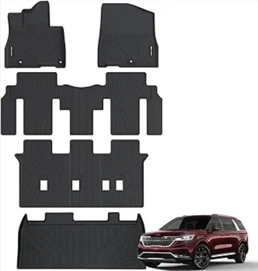 Floor Mats & Trunk Mat for 2025 Kia Carnival MPV Hybrid 8 Seats (Not for Fuel & Prestige Models