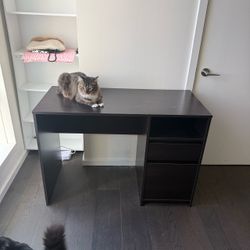 WOOD DESK with CUBBY + 2 DRAWERS