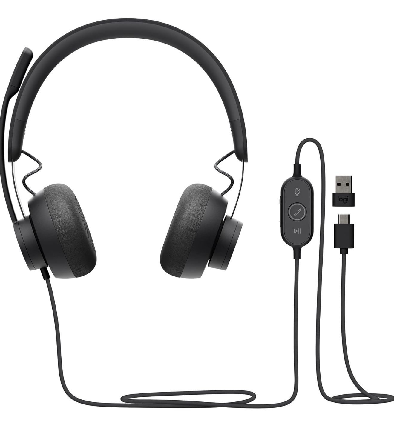 Brand New Logitech Zone Wired Headset, Certified for Microsoft Teams with advanced noise-canceling mic technology for open office environments, USB-C