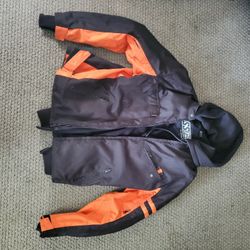 Motorcycle Jacket With Pads On Elbow And Back
