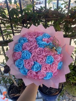 Pink And Blue Bouquet 