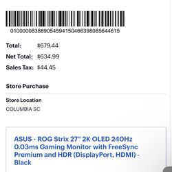 ROG 240hz Gaming monitor 