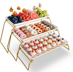 Bumusty Large 3-Tier Melamine Serving
