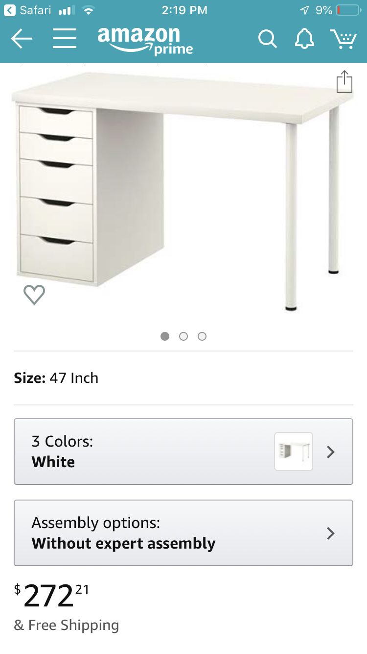 IKEA desk/table with file cabinet
