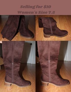 Burgundy Long boots.