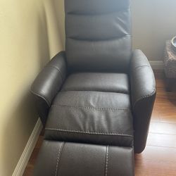 Chocolate Brown Leather Swivel Recliner Chair