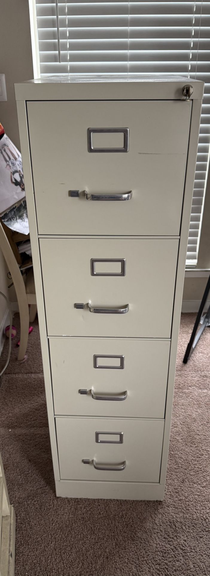 4 Drawer Tall File Cabinet With Lock And Key 