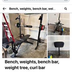 Squat Rack, Weights, Bench, And More