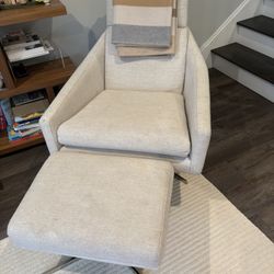 West Elm Austin Swivel Chair And Ottoman