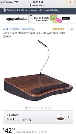 Lap Desk- memory foam and with USB light