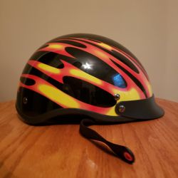 Flame Half Motorcycle Helmet ⛑️ 