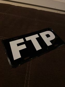 FTP License Plate Black and White