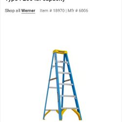 Werner 6' Fiberglass Ladder Retail $129