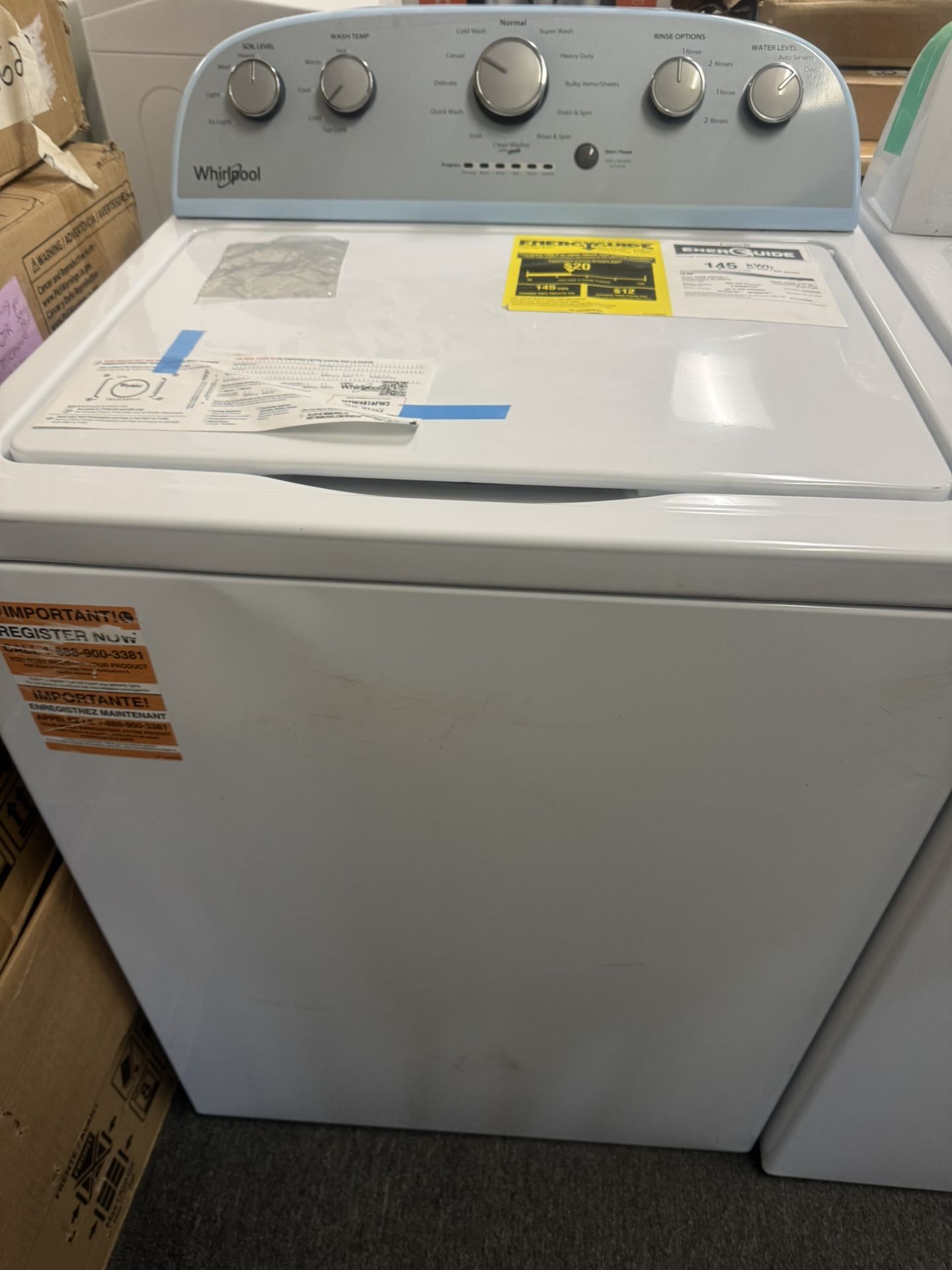 Whirlpool 3.5 Top Loading Washer New $25 Dollars Down