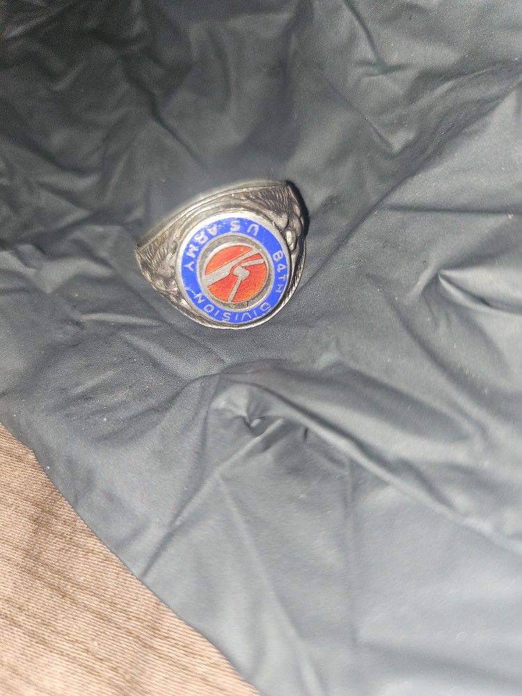 Own A Piece Of History!! Rare WW2 Sterling Silver Ring From The 84th Division Rail Splitters!