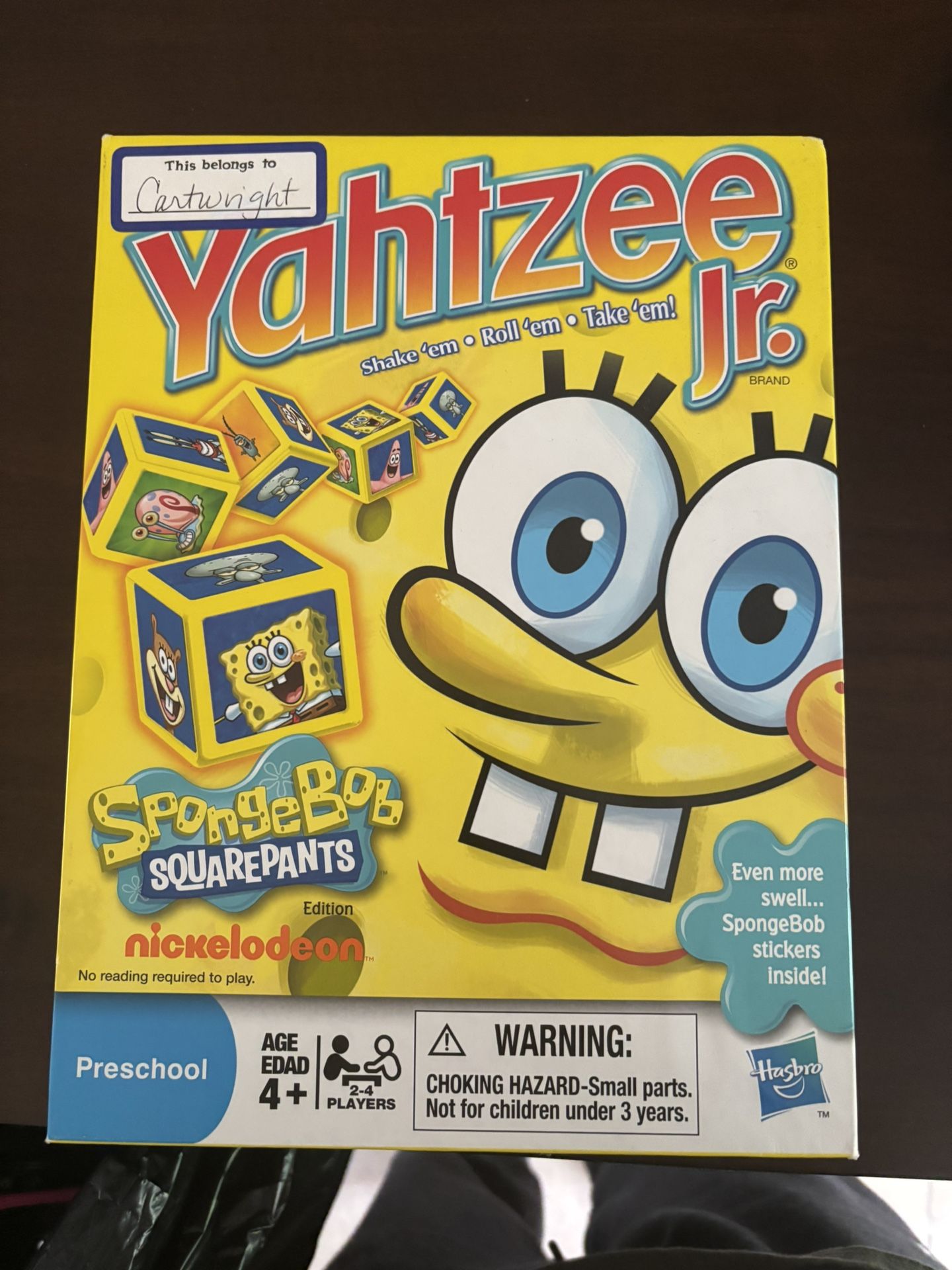 spongebob themed yahtzee
