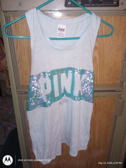 PINK Victoria Secret Size Medium Light Blue Woman's Shirt