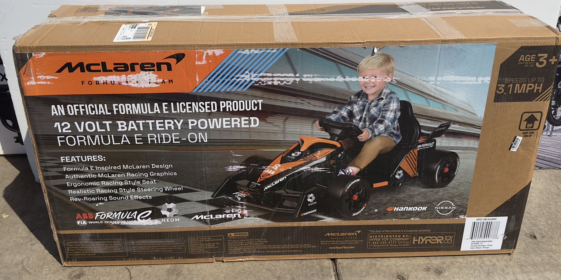 McLaren formula E race 12V battery powered Ride on car for age 3yrs+ new in box. Pickup In Brooklyn Park