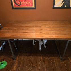 Pier 1 Table With Rustic Chic Chairs (Dog Not Included)