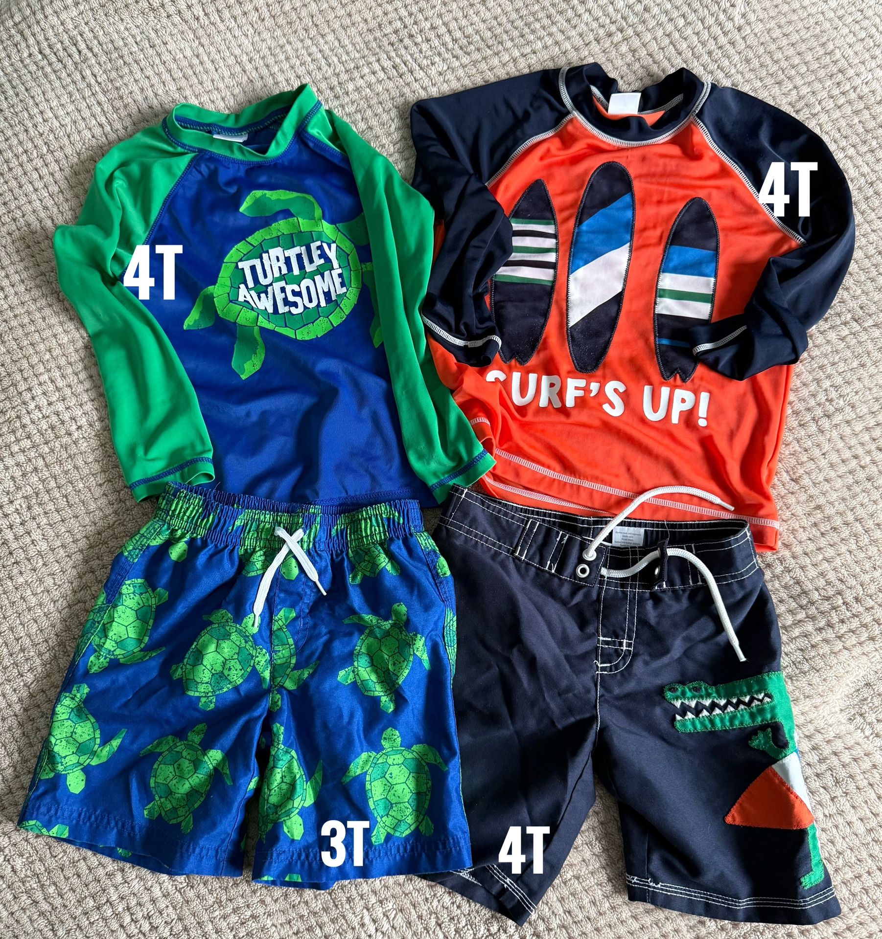 Toddler Swim Sets/Trunks And Rash guards(4T)