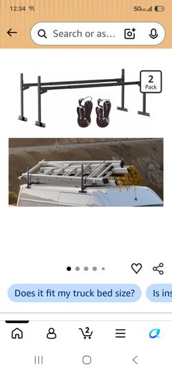 Truck Ladder Rack ,Thicker 3mm Steel ,Extendable 68.9-102.4" ,800lbs Heavy Duty ,Triple Anti-Rust Coating ,Fits Trucks/Trailers/Pickups(Black 2 Pack)