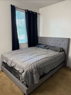 Queen Gray Bed Frame